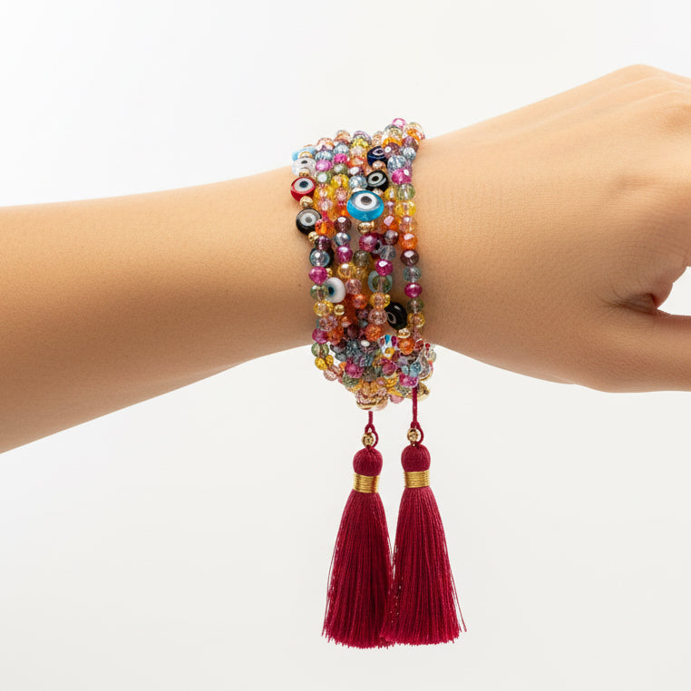 Pulsera de hilo ojito / Chapa de Oro 14k
