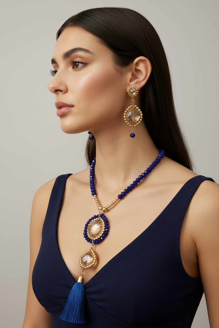 Set collar y aretes / Chapa de Oro 14K