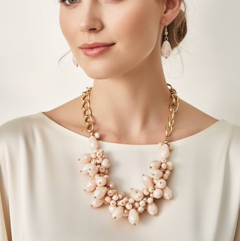 Set collar y aretes / Chapa de Oro 14K