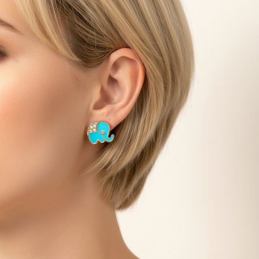 Aretes Elefante / Oro Laminado 18K