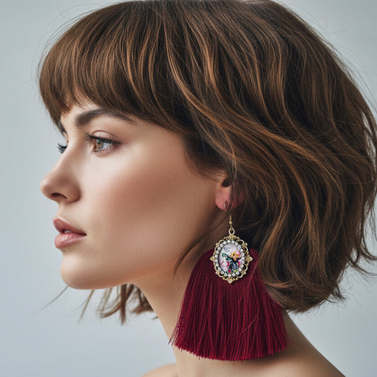 Aretes Catrina / Chapa de Oro 14K