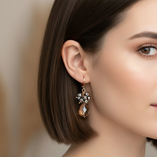 Aretes Huggies Uva 🍇 / Chapa de Oro 14K
