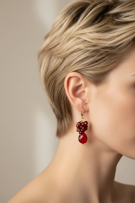 Aretes Huggies Uva 🍇 / Chapa de Oro 14K
