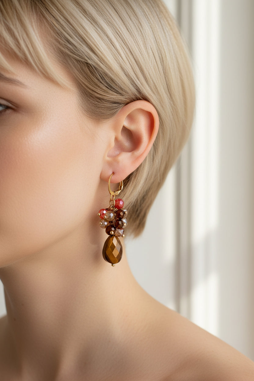 Aretes Huggies Uva 🍇 / Chapa de Oro 14K