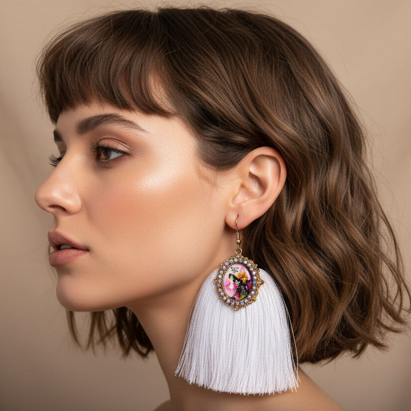 Aretes Catrina / Chapa de Oro 14K