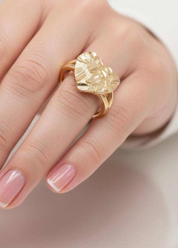 Anillo Corazón barroco / Oro laminado 18K