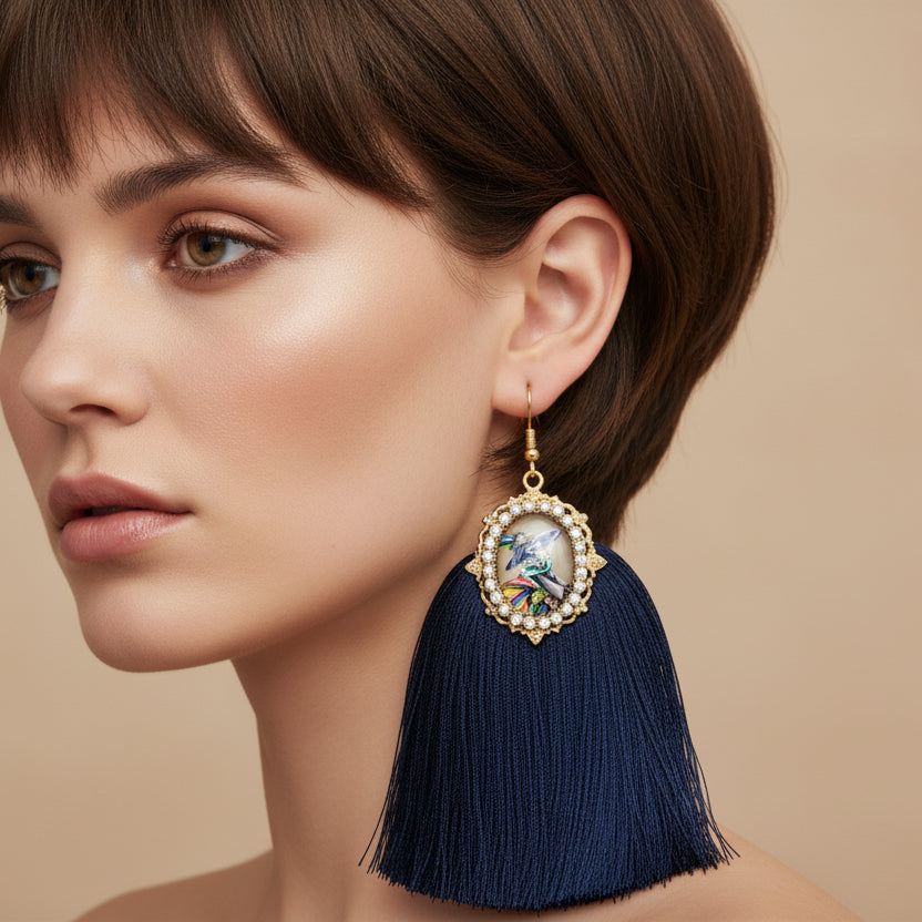 Aretes Catrina / Chapa de Oro 14K