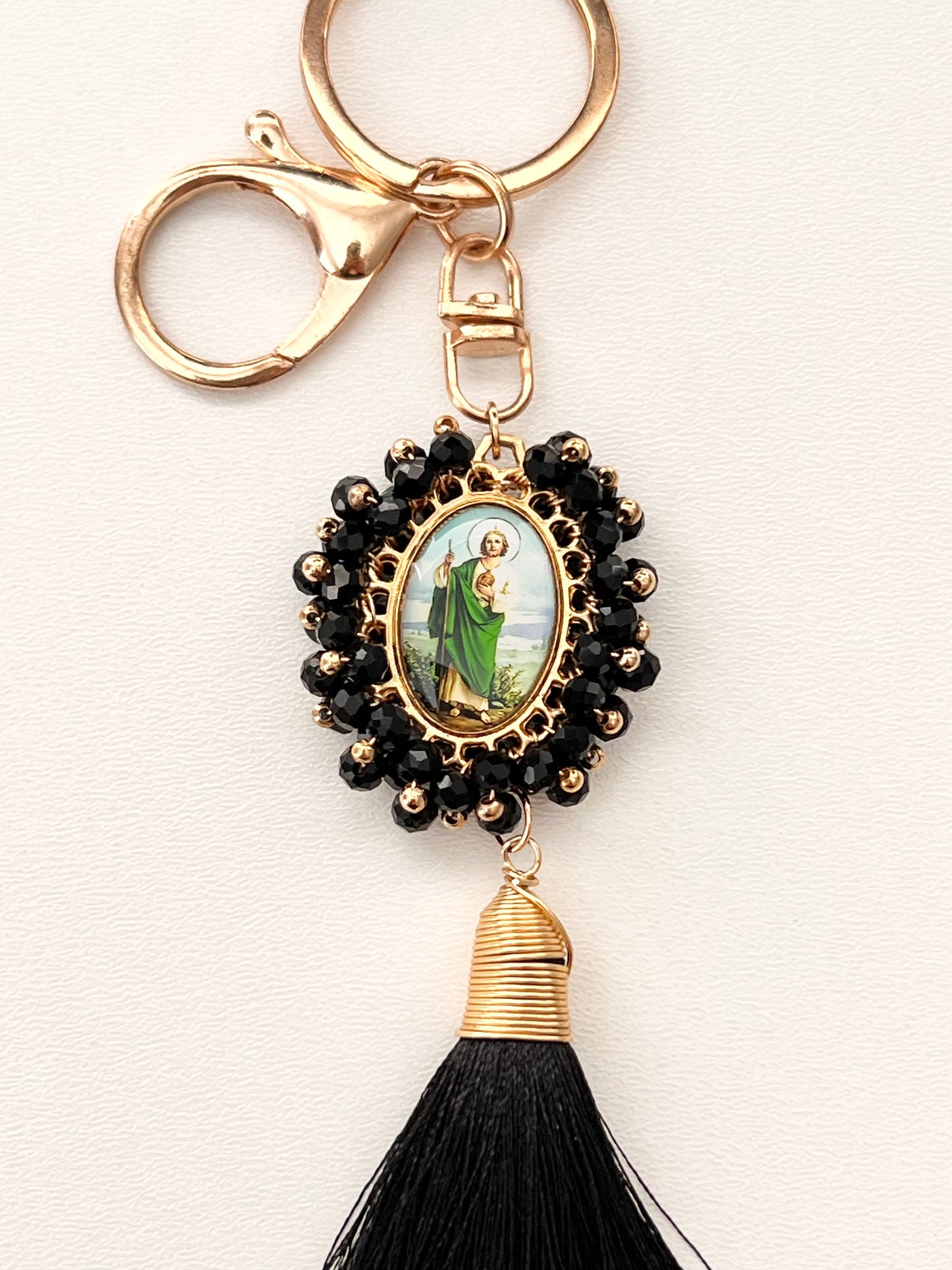 Llavero Religioso San Judas/ Chapa de Oro 14K