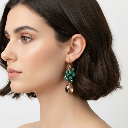 Aretes Huggies Uva 🍇 / Chapa de Oro 14K