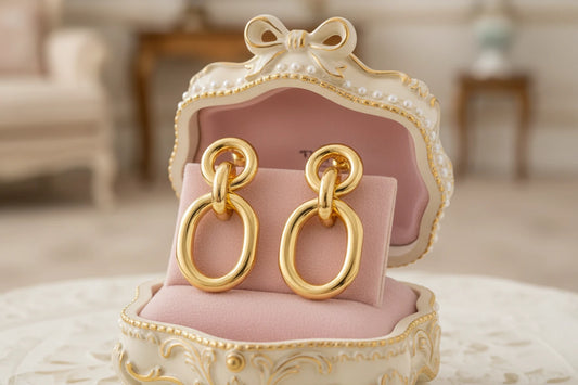 Aretes Geo / Oro Laminado 18K