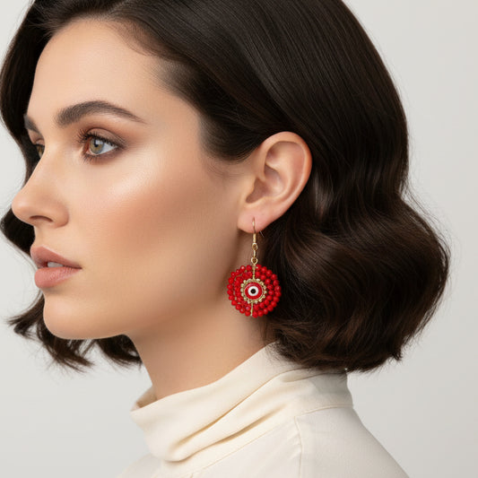 Aretes Ojo Turco / Chapa de Oro 14K