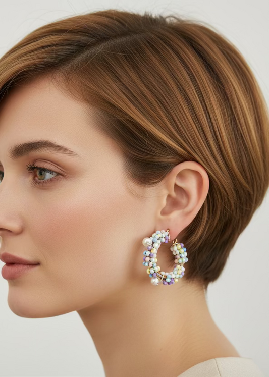 Arracadas Cristal  / Chapa de Oro 14K